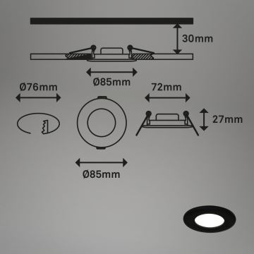 Briloner 7103-435 - SET 3x LED dimbare badkamer inbouwspot LED/5W/230V IP44