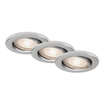 Briloner 7144-039 - Set 3x Hangende LED Badkamer plafond verlichting SLIDE 1xGU10/4W/230V IP23