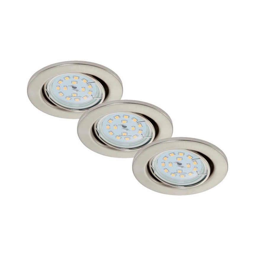 Briloner 7220-032 - SET 3x LED Badkamer inbouwverlichting FIT 1xGU10/5W/230V mat nikkel