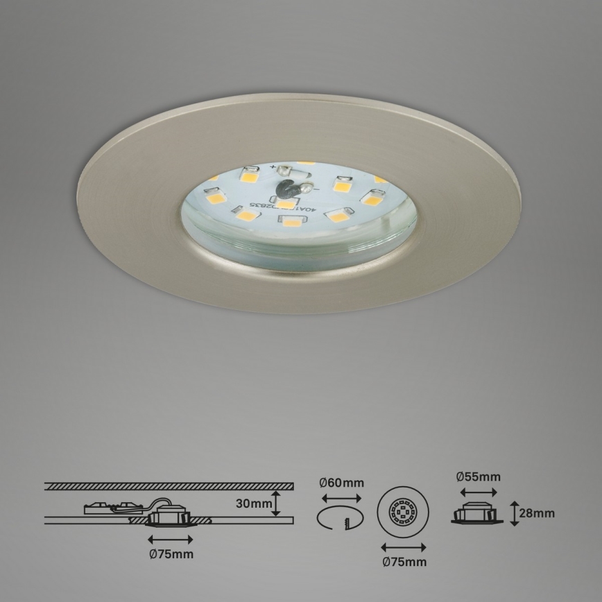 Briloner 7231-032 - SET 3x LED Dimbaar badkamer inbouw ATTACH lamp LED/5,5W/230V IP44