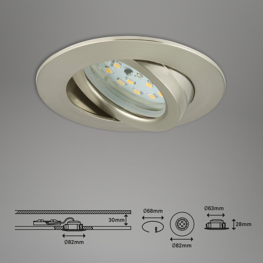 Briloner 7296-012 - LED dimbare badkamer inbouwspot ATTACH LED/6,5W/230V IP23 chroom