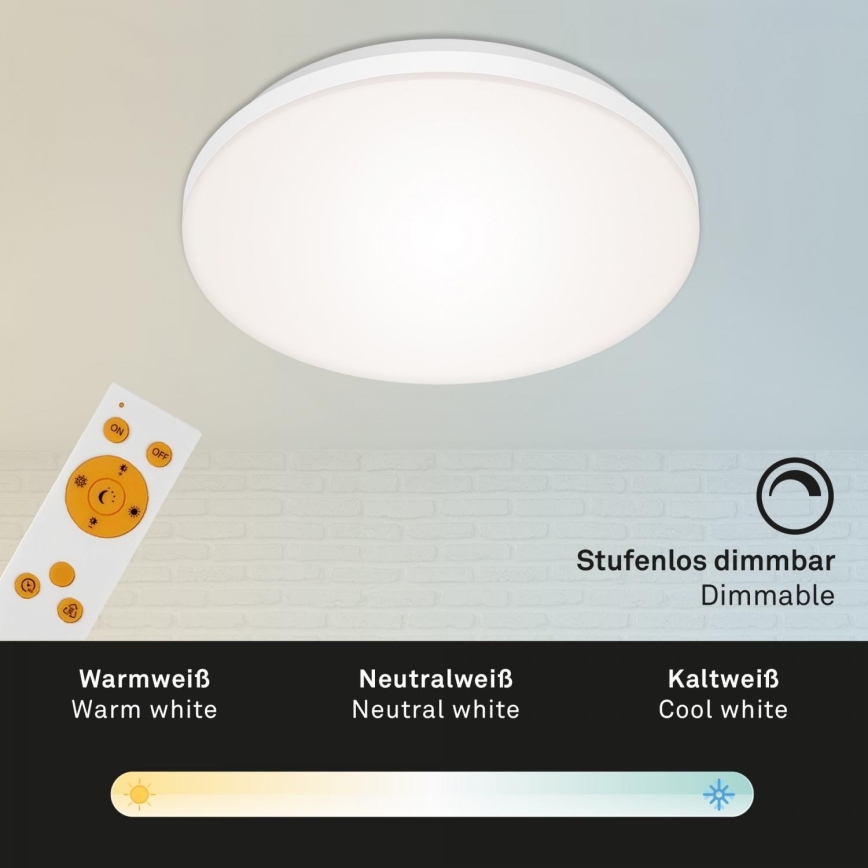 Briloner 7377-016 - Dimbare LED plafondlamp LED/12W/230V 3000-6500K + afstandsbediening