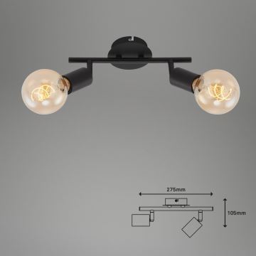 Briloner 10104890 - Spot 2xE27/60W/230V zwart