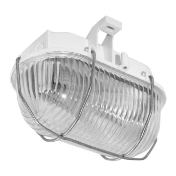 Buiten wandlamp OVAL 1xE27/60W/230V wit IP44