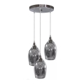Chromen Hanglamp aan koord MARINA 3x E27 / 60W / 230V