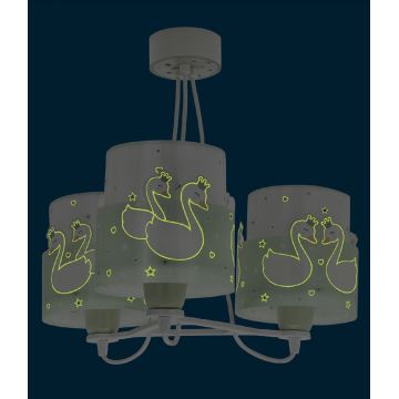Dalber 61717H - Hanglamp voor Kinderen SWEET LOVE 3xE27/60W/230V groen