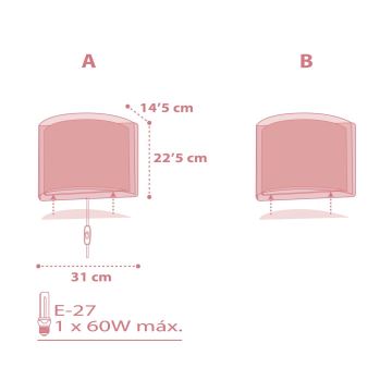 Dalber 81198S - Kinderwandlamp LIGHT FEELING 1xE27/60W/230V