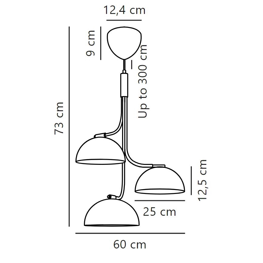 DFTP by Nordlux - Hanglamp aan een koord TULLIO 3xE14/25W/230V zwart