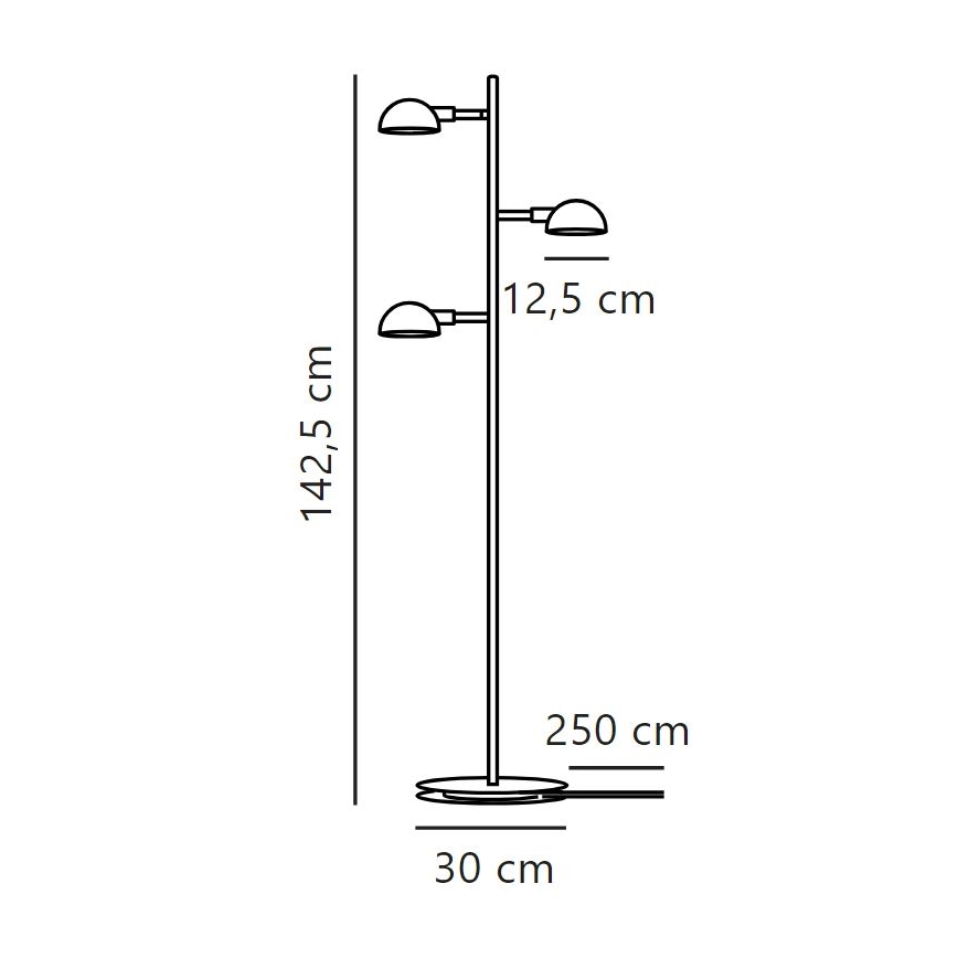 DFTP by Nordlux - Staande Lamp NOMI 3xE14/8W/230V zwart