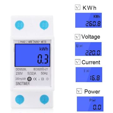 Digitale enkelfasige elektriciteitsmeter voor DIN-rail DDS528L