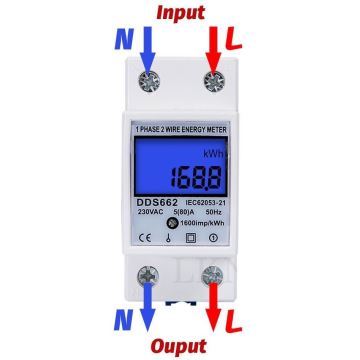 Digitale enkelfasige elektriciteitsmeter voor DIN-rail DDS528L