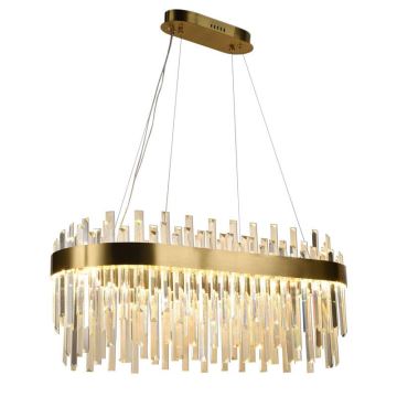 LED Dimbaar kristal Hanglamp aan een touw LED/100W/230V 3000-6500K goud + afstandsbediening