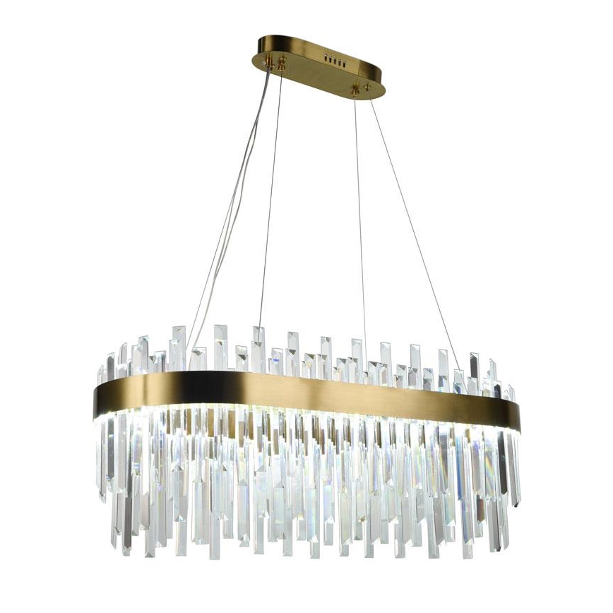 LED Dimbaar kristal Hanglamp aan een touw LED/100W/230V 3000-6500K goud + afstandsbediening