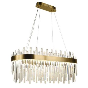 LED Dimbaar kristal Hanglamp aan een touw LED/100W/230V 3000-6500K goud + afstandsbediening