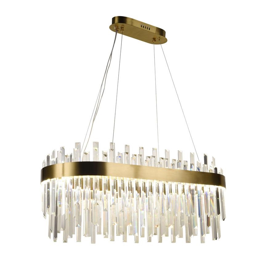 LED Dimbaar kristal Hanglamp aan een touw LED/100W/230V 3000-6500K goud + afstandsbediening