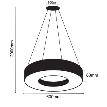 Dimbare LED hanglamp aan een koord LED/45W/230V 3000-6500K zwart + afstandsbediening