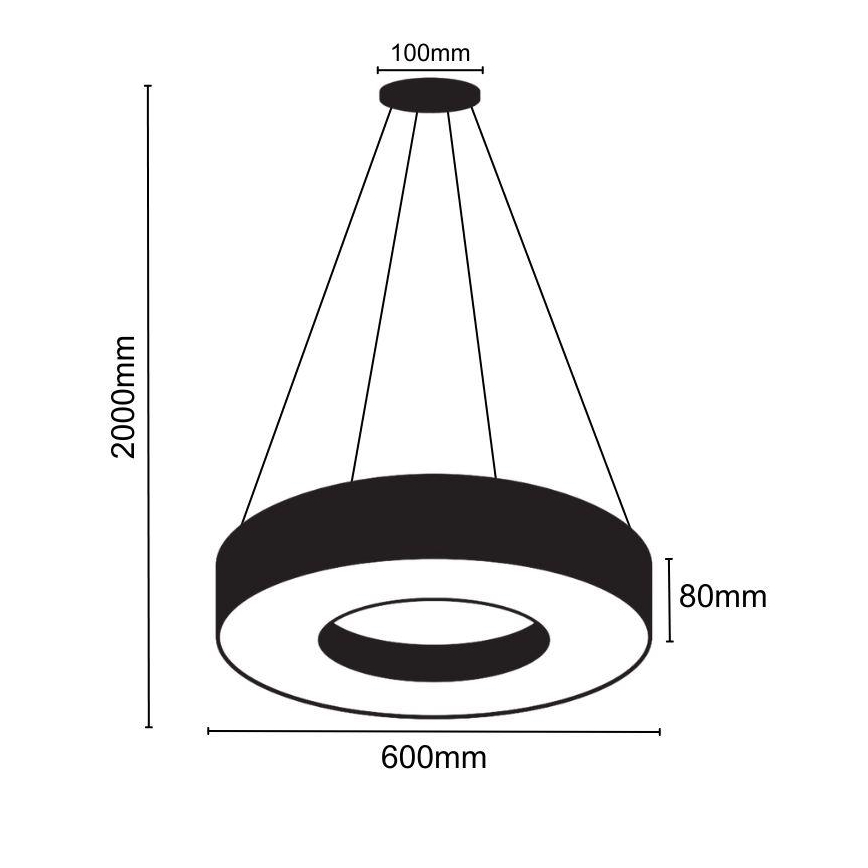 Dimbare LED hanglamp aan een koord LED/45W/230V 3000-6500K zwart + afstandsbediening