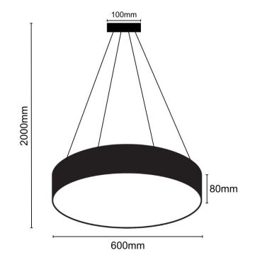 Dimbare LED hanglamp aan een koord LED/50W/230V 3000-6500K zwart + afstandsbediening