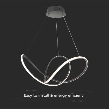 Dimbare LED hanglamp aan een koord LED/50W/230V 3000K zwart