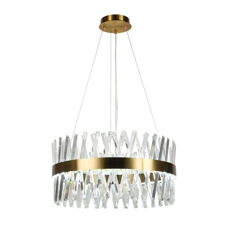 LED Dimbaar kristal Hanglamp aan een touw LED/80W/230V 3000-6500K goud + afstandsbediening