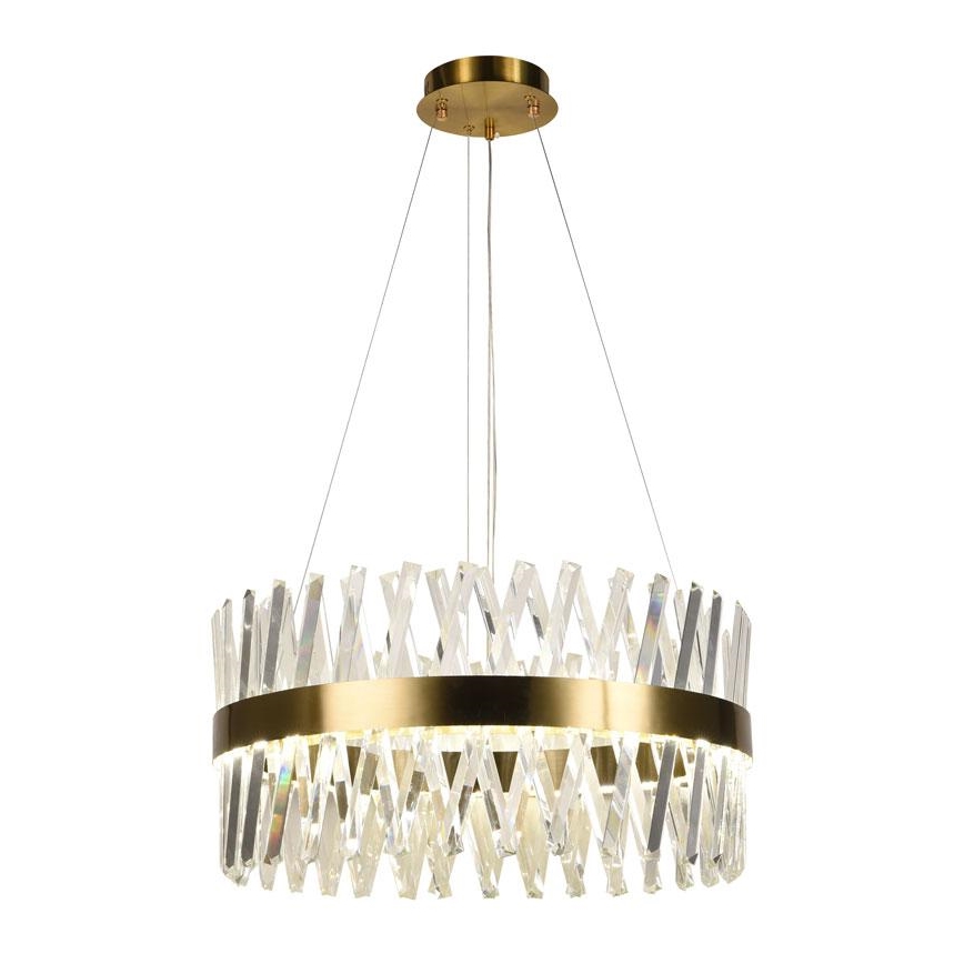 LED Dimbaar kristal Hanglamp aan een touw LED/80W/230V 3000-6500K goud + afstandsbediening