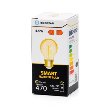 Dimbare LED Lamp FILAMENT G45 E27/4,5W/230V 2700-6500K Wi-Fi - Aigostar