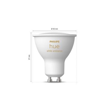 Dimbare LED Lamp Philips Hue WHITE AMBIANCE GU10/4,2W/230V 2200-6500K