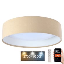 Dimbare LED Plafondlamp SMART GALAXY LED/36W/230V d. 55 cm 2700-6500K Wi-Fi Tuya beige/wit + afstandsbediening
