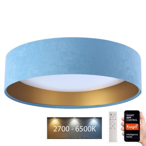Dimbare LED Plafondlamp SMART GALAXY LED/36W/230V d. 55 cm 2700-6500K Wi-Fi Tuya blauw/goud + afstandsbediening