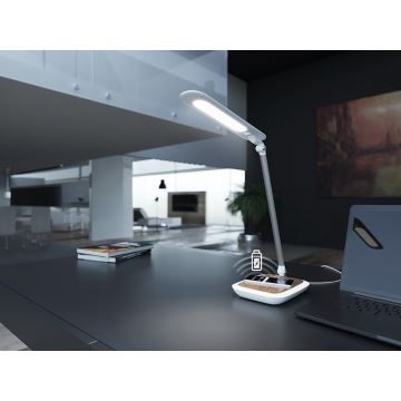 Dimbare LED Tafel Lamp met Draadloos Opladen DIPLOMAT LED/17W/230V 3000-5000K