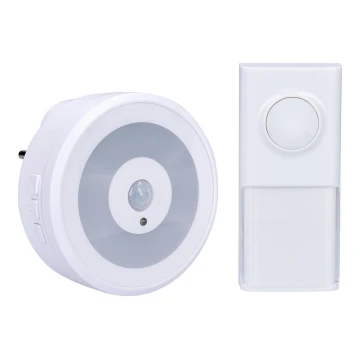 Draadloze deurbel met stekker met LED-verlichting en motion sensor 230V IP55