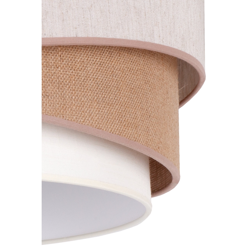 Duolla - Bevestigde hanglamp KOBO 1xE27/15W/230V diameter 45 cm beige/bruin/wit