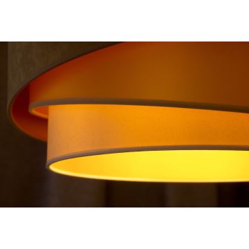 Duolla - Bevestigde hanglamp KOBO 1xE27/15W/230V diameter 45 cm beige/goud/crème