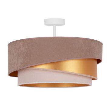 Duolla - Bevestigde hanglamp KOBO 1xE27/15W/230V diameter 45 cm beige/goud/crème