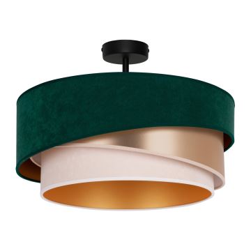 Duolla - Bevestigde hanglamp KOBO 1xE27/15W/230V diameter 45 cm groen/goud/crème