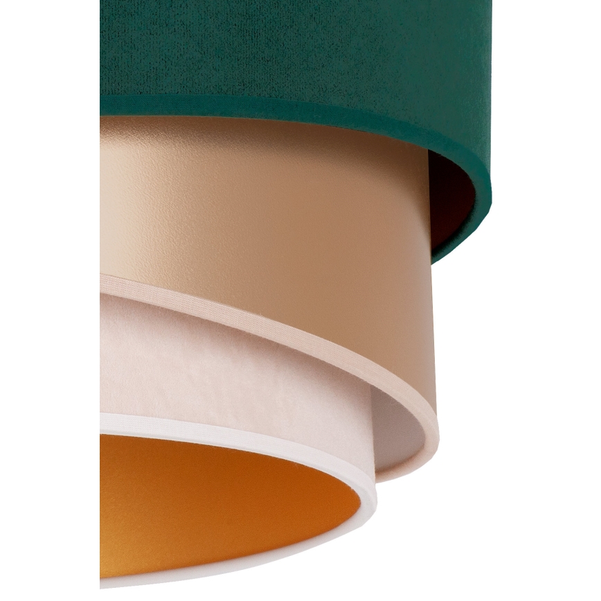 Duolla - Bevestigde hanglamp KOBO 1xE27/15W/230V diameter 45 cm groen/goud/crème