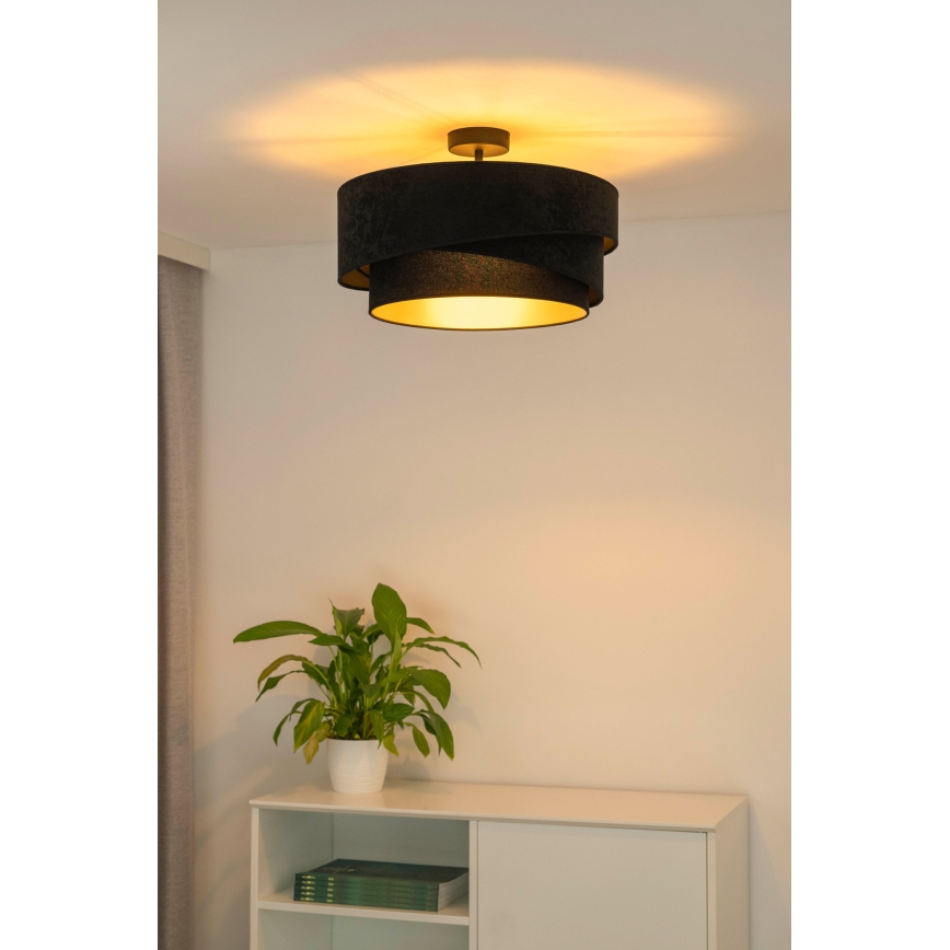 Duolla - Bevestigde hanglamp KOBO 1xE27/15W/230V diameter 45 cm zwart