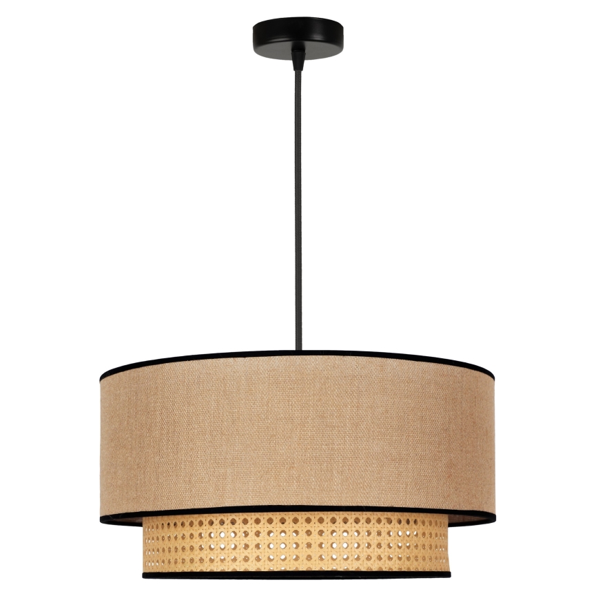 Duolla - Hanglamp aan een koord BOHO 1xE27/15W/230V beige/rotan