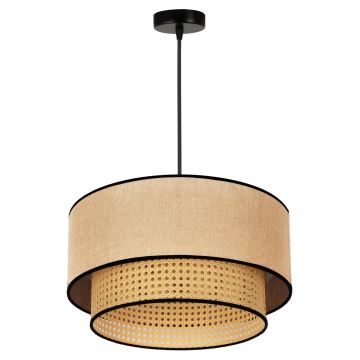 Duolla - Hanglamp aan een koord BOHO 1xE27/15W/230V beige/rotan