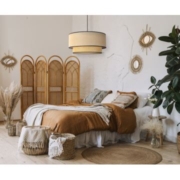 Duolla - Hanglamp aan een koord BOHO 1xE27/15W/230V beige/rotan