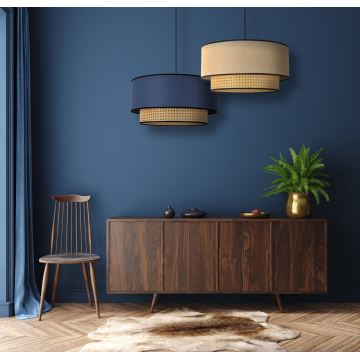 Duolla - Hanglamp aan een koord BOHO 1xE27/15W/230V beige/rotan