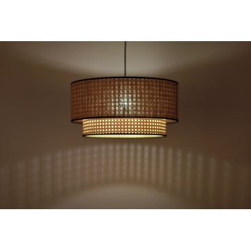 Duolla - Hanglamp aan een koord BOHO 1xE27/15W/230V beige/rotan