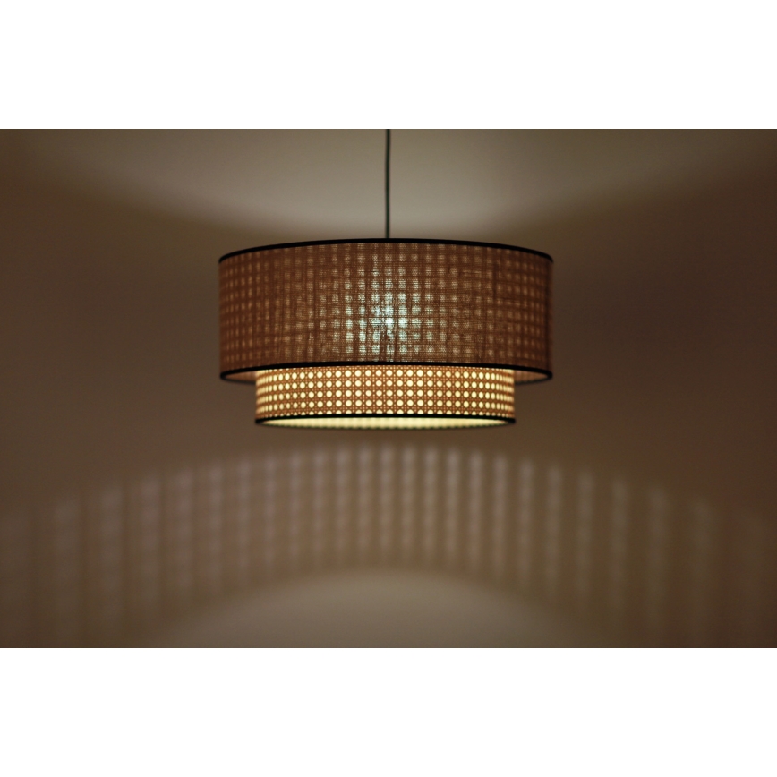 Duolla - Hanglamp aan een koord BOHO 1xE27/15W/230V beige/rotan