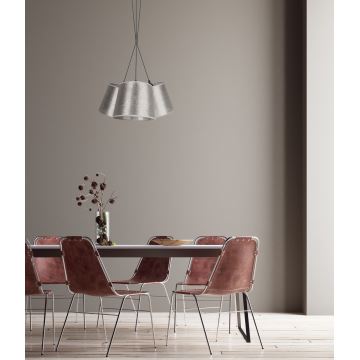 Duolla - Hanglamp aan een koord ROSSA 3xE27/40W/230V zilver