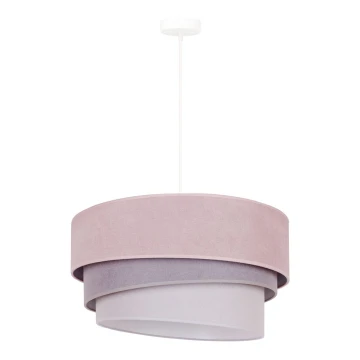 Duolla - Hanglamp aan een koord TRIO 1xE27/15W/230V roze/grijs/wit