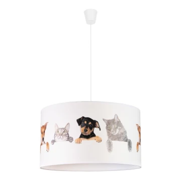 Duolla - Hanglamp aan koord voor kinderkamer - dieren motief PRINT M 1x E27 / 40W / 230V