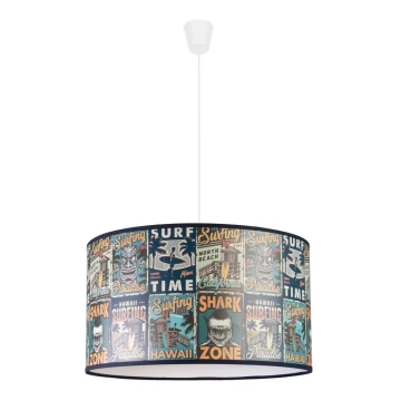 Duolla - Hanglamp aan koord voor kinderkamer met posters motief PRINT M 1x E27 / 40W / 230V