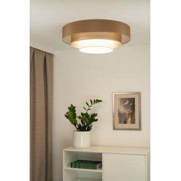 Duolla - LED Plafondlamp LUNETA LED/26W/230V diameter 60 cm 4000K bruin/goud/wit