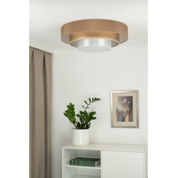 Duolla - LED Plafondlamp LUNETA LED/26W/230V diameter 60 cm 4000K bruin/goud/wit