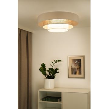 Duolla - LED Plafondlamp LUNETA LED/26W/230V diameter 60 cm 4000K crème/bruin